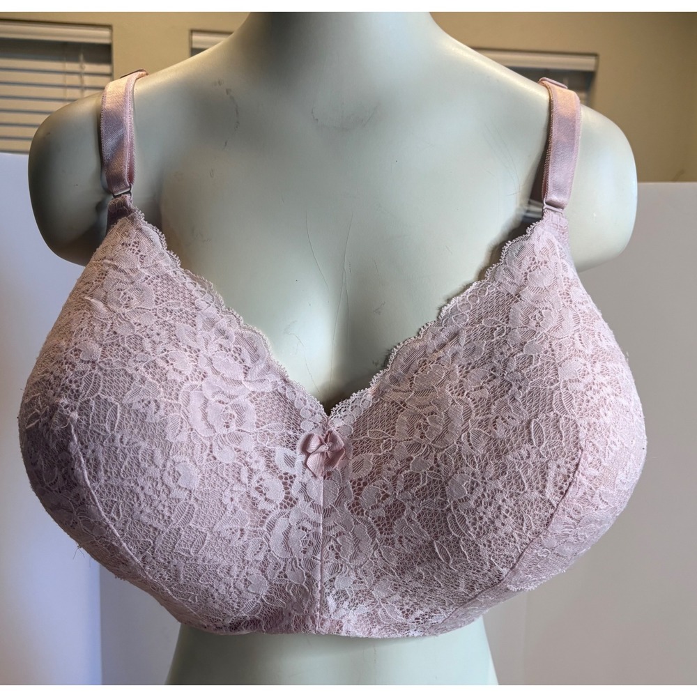 Torrid Curve Pink Floral Lace 360 Back Smoothing Wire-Free Bra 50DD 13201583